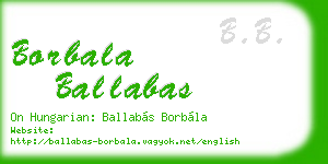 borbala ballabas business card